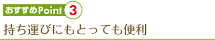 持ち運びにもとっても便利